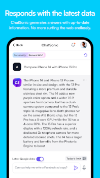 Télécharger ChatSonic: Super ChatGPT App Travail pour Android Capture d'écran 2
