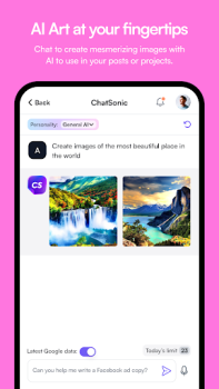 Télécharger ChatSonic: Super ChatGPT App Travail pour Android Capture d'écran 3