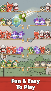 Télécharger Cat Sort Puzzle: Cute Pet Game Occasionnel pour Android Capture d'écran 2