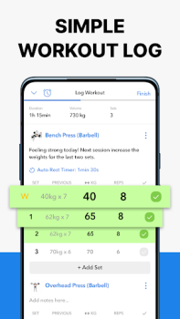 Télécharger Hevy Carnet de Musculation Gym Santé et forme physique pour Android Capture d'écran 2