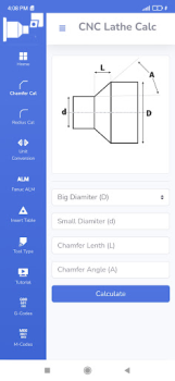Télécharger CNC Lathe Calc Travail pour Android Capture d'écran 3
