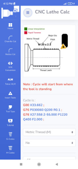 Télécharger CNC Lathe Calc Travail pour Android Capture d'écran 4