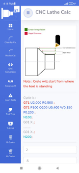 Télécharger CNC Lathe Calc Travail pour Android Capture d'écran 5