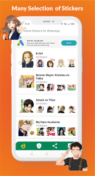 Télécharger Anime Stickers for WhatsApp Personnalisation pour Android Capture d'écran 5