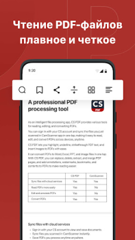 Télécharger CS PDF Reader: modifier PDF Travail pour Android Capture d'écran 3