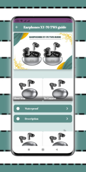 Télécharger Earphones XY-70 TWS guide Actualités et magazines pour Android Capture d'écran 3
