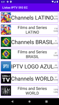 Télécharger Listas IPTV 593 EC Divertissement pour Android Capture d'écran 3