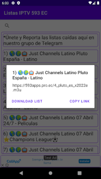 Télécharger Listas IPTV 593 EC Divertissement pour Android Capture d'écran 5