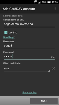 Télécharger CardDAV-Sync free Travail pour Android Capture d'écran 2