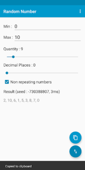 Télécharger Random Number Outils pour Android Capture d'écran 2