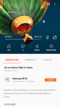 Télécharger Samsung VR видео Lecteurs et éditeurs de vidéos pour Android Capture d'écran 6