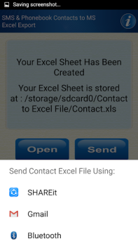 Télécharger Save Phonebook & SMS to Excel Outils pour Android Capture d'écran 4