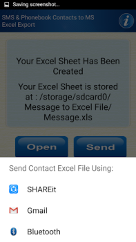 Télécharger Save Phonebook & SMS to Excel Outils pour Android Capture d'écran 7