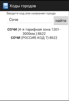 Télécharger Все телефонные коды городов Communication pour Android Capture d'écran 3