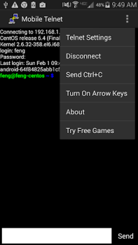 Télécharger Mobile Telnet Communication pour Android Capture d'écran 5