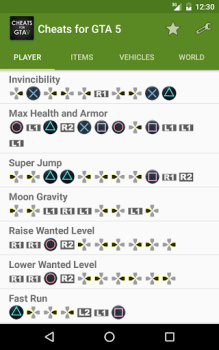 Télécharger Cheat Codes for GTA5 Divertissement pour Android Capture d'écran 4