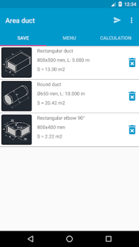 Télécharger Area duct HVAC Outils pour Android Capture d'écran 3