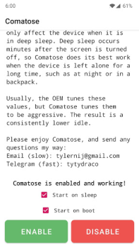 Télécharger Comatose — Android Deep Sleep Outils pour Android Capture d'écran 2