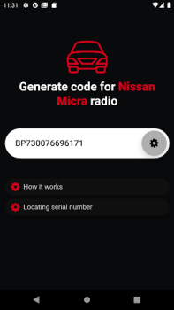 Télécharger Code Autoradio Nissan Voitures et transports pour Android Capture d'écran 3