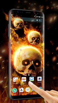 Télécharger Flaming Skull Live Wallpaper for Free Personnalisation pour Android Capture d'écran 2