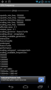 Télécharger CPU Frequency Outils pour Android Capture d'écran 2