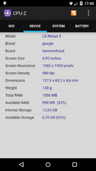 Télécharger CPU-Z Outils pour Android Capture d'écran 2