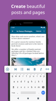 Télécharger WordPress - Création de sites Travail pour Android Capture d'écran 3