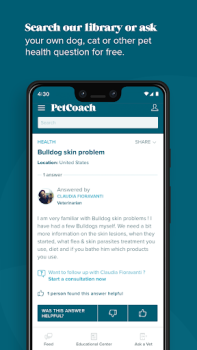 Télécharger PetCoach Ask a vet online 24/7 Médecine pour Android Capture d'écran 4