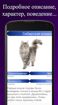 Télécharger Породы кошек. Справочник пород Livres et guides pour Android Capture d'écran 3