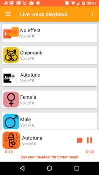 Télécharger VoiceFX - Changeur de Voix ave Divertissement pour Android Capture d'écran 5
