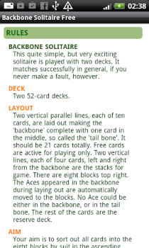 Télécharger Backbone Solitaire Free Jeux de cartes pour Android Capture d'écran 5