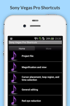 Télécharger Free Sony Vegas Pro Shortcuts Travail pour Android Capture d'écran 2