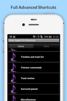 Télécharger Free Sony Vegas Pro Shortcuts Travail pour Android Capture d'écran 3