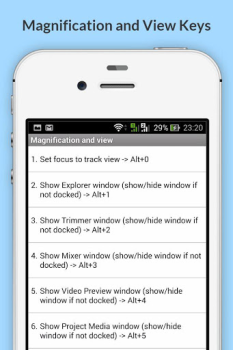 Télécharger Free Sony Vegas Pro Shortcuts Travail pour Android Capture d'écran 5