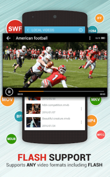 Télécharger Dolphin Video - Flash Player Lecteurs et éditeurs de vidéos pour Android Capture d'écran 7