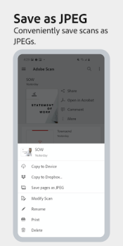 Télécharger Adobe Scan: PDF Scanner, OCR Affaires pour Android Capture d'écran 2