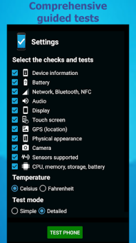 Télécharger Test téléphonique (Phone test) Outils pour Android Capture d'écran 2