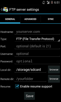 Télécharger AndFTP (Client FTP) Outils pour Android Capture d'écran 3