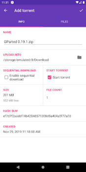 Télécharger LibreTorrent Lecteurs et éditeurs de vidéos pour Android Capture d'écran 6