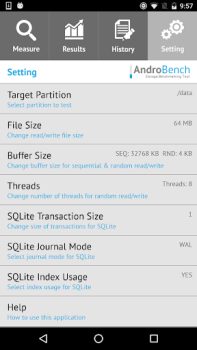 Télécharger Androbench (Storage Benchmark) Outils pour Android Capture d'écran 5