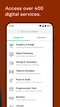 Télécharger Fiverr - Services freelance Affaires pour Android Capture d'écran 4