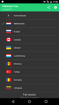 Télécharger Hideman Free VPN Outils pour Android Capture d'écran 3