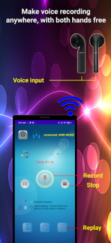 Télécharger Earbuds Voice Recorder Musique et audio pour Android Capture d'écran 4