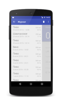 Télécharger Алкометр Santé et forme physique pour Android Capture d'écran 5