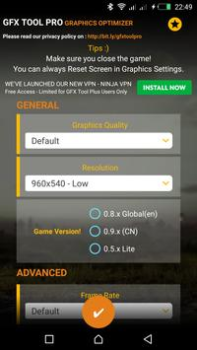Télécharger GFX Tool Pro for PU Battlegoun Outils pour Android