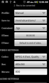 Télécharger Video Converter Android Lecteurs et éditeurs de vidéos pour Android Capture d'écran 3